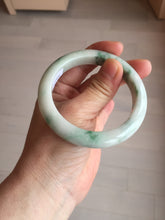 Load image into Gallery viewer, 54mm Certified 100% natural Type A sunny green/white jadeite jade bangle BK97-0352