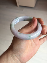 Load image into Gallery viewer, 54.4mm certified 100% natural Type A light purple with sunny green flying flowers jadeite jade bangle BL105-8717