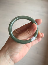 Load image into Gallery viewer, 50.5mm certificated Type A 100% Natural dark green/gray round cut oval Jadeite Jade bangle BK47-2879