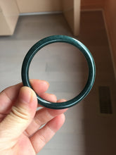 Load image into Gallery viewer, 54.7mm Type A 100% Natural dark Green/Gray/Black/blue Guatemala Slim Round Cut Jadeite Bangle PJ131-1374