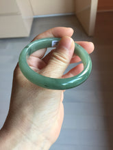 Load image into Gallery viewer, 52.4mm Certified Type A 100% Natural Oily Dark Green Gray Black(油青) Oval Jadeite Jade Bangle PH260-7132