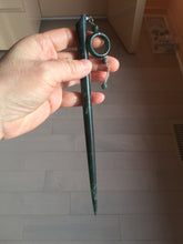 Load image into Gallery viewer, 20.5 cm 100% Natural Dark Green blue Black Xiu Jade (Serpentine) Hairpin with Safety ring Hanging Ornament AW41