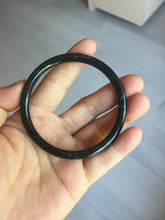 Load image into Gallery viewer, 58.1mm Certified Type A 100% Natural light black/gray/Guatemala slim round cut Jadeite bangle PJ78-0667