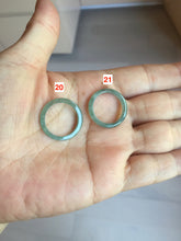 Load image into Gallery viewer, 16.3mm size5 3/4 100% natural type A icy watery green/blue icy watery Guatemala jadeite jade band ring group BP84