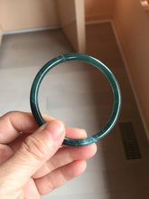 Load image into Gallery viewer, 60.3mm Type A 100% Natural icy black(冰乌鸡) blue gray Guatemala Slim Round Cut Jadeite Bangle PJ154-1358