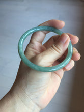 Load image into Gallery viewer, 58.5mm Certified Type A 100% Natural light green/blue/gray Guatemala slim round cut Jadeite bangle PD75-8151