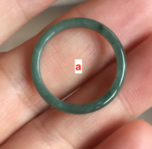 Load image into Gallery viewer, Size5 100% natural type A icy watery light green/blue/yellow/gray skinny Guatemala jadeite jade slim band ring AR105