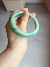 Load image into Gallery viewer, Size 6 1/2-9 100% natural type A white light green broad jadeite jade band ring PA253