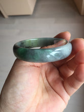 Load image into Gallery viewer, 51.2mm Certified Type A 100% Natural sunny green gray black(Wuji) Mountains Embrace Emerald(群山怀翠) jadeite jade bangle AZ180-0509