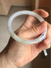 Load image into Gallery viewer, 58.5mm certified Type A 100% Natural white yellow green gray light purple with brown red flying dandelions slim round cut Jadeite Jade bangle PE118-3721