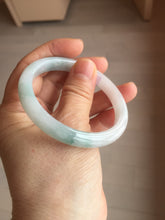 Load image into Gallery viewer, 52.5mm certified natural 100% natural Type A light green/white slim jadeite jade bangle BS91-6677