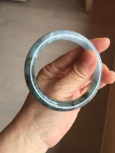 Load image into Gallery viewer, 55mm Certified Type A 100% Natural icy watery dark green/purple/gray round cut Jadeite bangle AA132-6931
