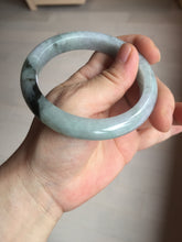 Load image into Gallery viewer, 59mm Certified Type A 100% Natural green gray purple Jadeite Jade bangle AH95-4489