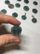 Load image into Gallery viewer, 100% Natural type A icy watery blue green gray Guatemala jadeite Rose Pendant group BP181