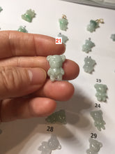 Load image into Gallery viewer, Type A 100% Natural icy watery light green sunny geen purple white clear jadeite jade cute baby bear pendant PH114 Add on item