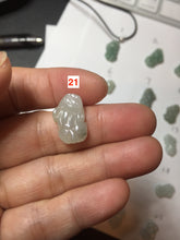 Load image into Gallery viewer, 100% natural type A icy watery jadeite jade green/white 3D PiXiu(貔貅) pendant group necklace F160