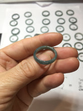 Load image into Gallery viewer, 17.5mm 7 1/4 100% natural type A icy watery green/blue icy watery Guatemala jadeite jade band ring group PJ33