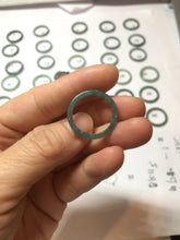 Load image into Gallery viewer, 17.5mm 7 1/4 100% natural type A icy watery green/blue icy watery Guatemala jadeite jade band ring group PJ33