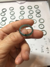 Load image into Gallery viewer, 17.5mm 7 1/4 100% natural type A icy watery green/blue icy watery Guatemala jadeite jade band ring group PJ33