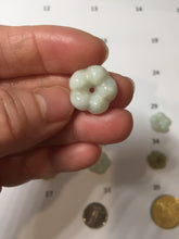 Load image into Gallery viewer, Type A 100% Natural light green/white/purple jadeite Jade Hawaiian flower Pendant AA66