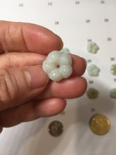 Load image into Gallery viewer, Type A 100% Natural light green/white/purple jadeite Jade Hawaiian flower Pendant AA66