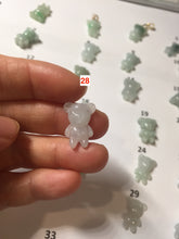 Load image into Gallery viewer, Type A 100% Natural icy watery light green sunny geen purple white clear jadeite jade cute baby bear pendant PH114 Add on item