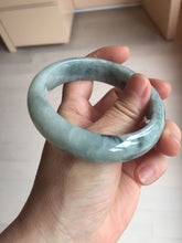 Load image into Gallery viewer, 58mm certified Type A 100% Natural light green gray chubby Jadeite Jade bangle BS115-6636