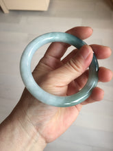 Load image into Gallery viewer, 57.5mm Certified Type A 100% Natural Dark Green Blue Gray Black Moonlit Ink (水墨月色) Round Cut Jadeite Jade Bangle BS150-0741