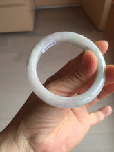 Load image into Gallery viewer, 51.9mm certified Type A 100% Natural light purple with green floating flowers Jadeite Jade bangle AU10-1263
