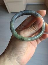 Load image into Gallery viewer, 49mm certified Type A 100% Natural icy watery yellow black(WuJi) oval Jadeite Jade bangle BM113-2674