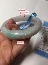 Load image into Gallery viewer, 56.5mm certified 100% natural type A white/light green white purple jadeite jade bangle AH100-0545