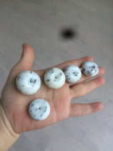 Load image into Gallery viewer, 100% Natural white beige with black/brown flying dandelions Osmanthus fragrant cheese cake nephrite Jade pendant/worry stone HT68