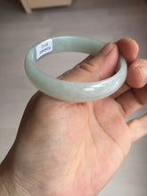Load image into Gallery viewer, 48mm certified 100% natural Type A icy watery green white oval jadeite jade bangle BH84-9112