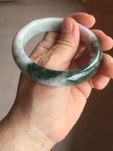 Load image into Gallery viewer, 55.5mm Certified 100% natural Type A dark green/purple Emerald Vale jadeite jade bangle PB94-8988