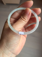 Load image into Gallery viewer, 51.5mm certified Type A 100% Natural light green purple white slim oval Jadeite Jade bangle BG221-8577