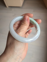 Load image into Gallery viewer, 56.4mm Certified Type A 100% Natural sunny green/white Jadeite Jade bangle BP51-3875