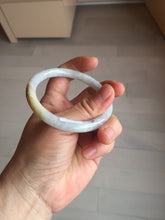 Load image into Gallery viewer, 54mm certified 100% natural Type A light yellow/white/purple/black(Wuji) round cut jadeite jade bangle BS9-9567