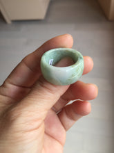 Load image into Gallery viewer, Size 11 100% natural type A oily dark green broad jadeite jade band ring thumb ring PC246-7
