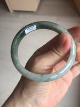 Load image into Gallery viewer, 60.5mm Certified Type A 100% Natural dark green/gray Jadeite Jade bangle S88-7057