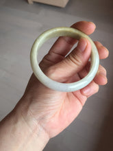 Load image into Gallery viewer, 52mm certified Type A 100% Natural yellow brown white Jadeite Jade bangle AU23-0242