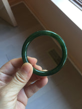 Load image into Gallery viewer, 53.1mm certified 100% Natural dark green/black nephrite (碧玉) bangle HN147-0518