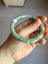 Load image into Gallery viewer, 57mm certified Type A 100% Natural dark green gray light purple round cut Jadeite Jade bangle PE94-6189