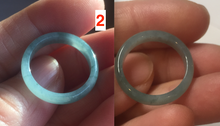 Load image into Gallery viewer, 17.1mm 6 3/4 100% natural type A icy watery green/blue icy watery Guatemala jadeite jade band ring group AQ86