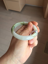 Load image into Gallery viewer, 53.9mm certified natural 100% natural Type A light green/yellow with green floating flowers jadeite jade bangle PA231-4999
