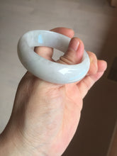 Load image into Gallery viewer, 47.5mm certified 100% natural Type A icy watery green white broad style oval jadeite jade bangle BK129-0267