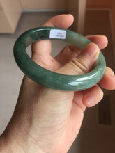Load image into Gallery viewer, 59.5mm Certified 100% natural Type A oily dark green/ gray (老油青) jadeite jade bangle PB288-3355