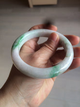 Load image into Gallery viewer, 60mm certified 100% natural type A sunny green white jadeite jade bangle BH31-5424