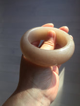 Load image into Gallery viewer, 53mm 100% natural light purple/pale pink/beige with flying snow chubby Quartzite (Shetaicui jade) bangle SY77