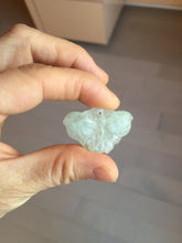 Load image into Gallery viewer, 100% Natural type A icy watery light green clear Jadeite Jade butterfly pendant PH113-4