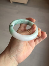 Load image into Gallery viewer, 56.7mm certified 100% natural type A sunny green/white jadeite jade bangle BK71-5217